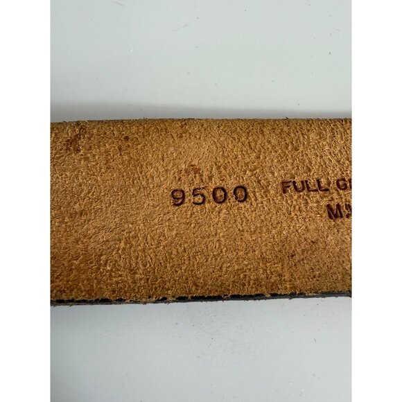 Rio Grande Western Tooled Belt Sz 38 Cognac Brown Steerhide Leather VTG Cowgirl - Picture 11 of 14